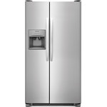 Frigidaire - Frigidaire 36 Inch Freestanding Side by Side Refrigerator in Stainless Steel - Frigidaire FFSS2615TS 36 Inch Freestanding Side by Side Refrigerator with 25.5 cu. ft. Capacity, 2 Glass Shelves, External Water Dispenser, Crisper Drawer, Ice Maker, Automatic Defrost, Automatic Icemaker, Ready-Select Controls, CSA Certified in Stainless Steel