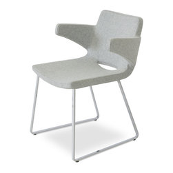 Nevada Arm Sled Chrome - Dining Chairs