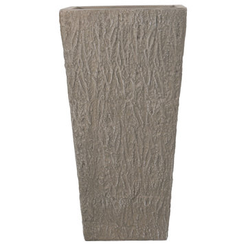 Mistler Outdoor Cast Stone Planter, WxDxH, 16.25wx16.25dx31h