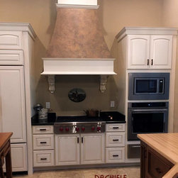 White Kitchen with custom made copper hood - Major Kitchen Appliance Parts And Accessories