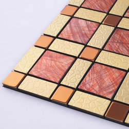 Metal Tiles Backsplash Gold bump Arts Aluminum Panel - Tile