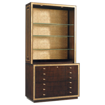 Sligh Bel Aire Beverly Palms File Chest and Deck, Brushed Brass