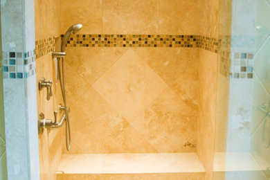 Alcove shower - traditional ceramic tile alcove shower idea in New Orleans