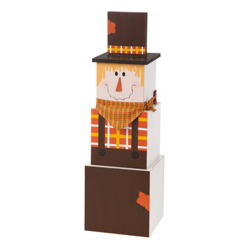 36.22"H Wooden Double-Sided Snowman/Scarecrow Porch Decor