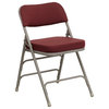Flash Furniture Hercules Fabric Upholstered/Metal Folding Chair in Burgundy/Gray