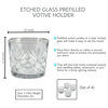 Set of 4 Diamond Cut Glass Votive Holder, 2.5" H and 3" Dia