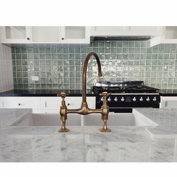 Hendra Hamptons with Dark Green Island Feature Kitchen