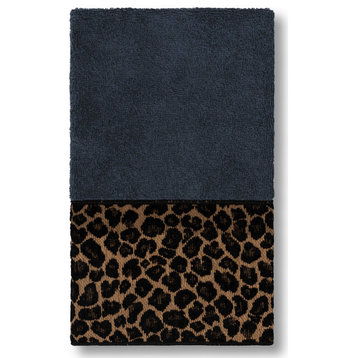 Linum Home Textiles Turkish Cotton Spots Embellished Hand Towel, Midnight Blue