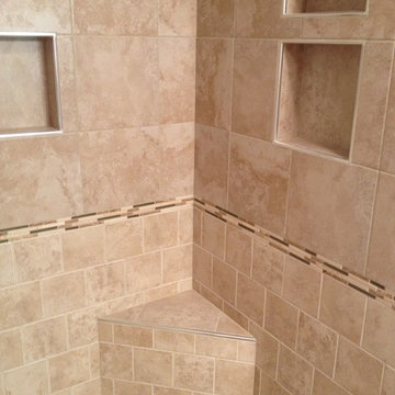 Custom Tiled Shower and Tub Deck