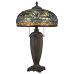 Quoizel - Quoizel  TF1487T  Two Light Table Lamp  Lynch - Elegant Tiffany style is a timeless staple of home decor. The various designs are hand assembled using the copper foil technique developed by Louis Comfort Tiffany. With an enormous variety of colors and patterns to choose from Quoizel Tiffany`s have become more popular than ever.