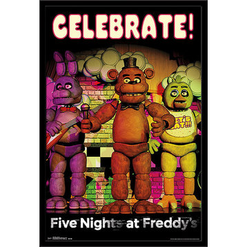 Five Nights at Freddy's Celebrate Poster, Black Framed Version