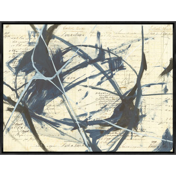 40x30 Sip Abstract 364, Framed Artwork, Black