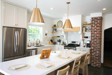 This is an example of a shabby-chic style kitchen in Sacramento.