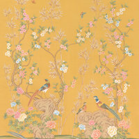 Chinoiserie Wall Mural Rafah, Golden, Large