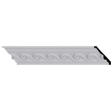 2 5/8"Hx2 3/8"Px3 5/8"Fx94 1/2"L, Marseille French Scroll Crown Moulding