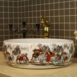 Painted horse ceramic sink - Bathroom Sinks