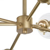 LNC 6-Light Modern Matte Gold Globe Clear Glass Semi-Flush Mount