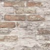 Concrete Brick Effect Wallpaper, Brown & White, Double Roll