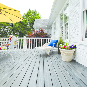 Poolside Deck with TAM-RAIL -- Envision Distinction Grey Wood composite decking