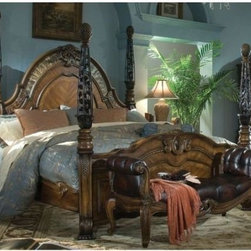 AICO Furniture - Oppulente Poster Bed in Sienna Spice - 6702/6701/6703 - Canopy Beds