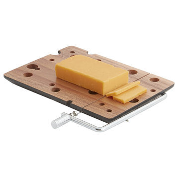 Acacia Cheese Board With Wire Cutter