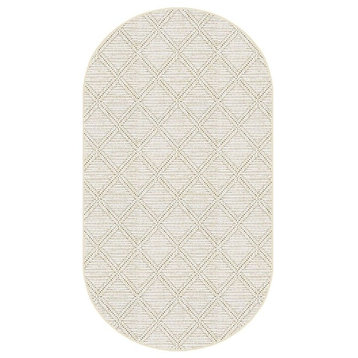 Cape May Area Rug Indoor/Outdoor Carpet, Sand Dollar, Oval 4'x6'