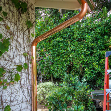 Copper Half round rain gutters Altadena