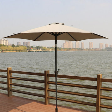9' Pole Umbrella With Carry Bag, Gray
