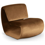 Meridian Furniture - Nouveau Upholstered Chair, Saddle, Velvet - The playful Nouveau saddle velvet accent chair is a unique piece that will spark conversation. Its innovative design and soft velvet upholstery make it a comfortable and eye-catching addition to any room. Embrace the future of seating with its sleek, sculptural design to create a futuristic and chic aesthetic.