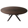 Contemporary Solid Walnut Round Dining Table With Modern Sculptural Walnut Legs