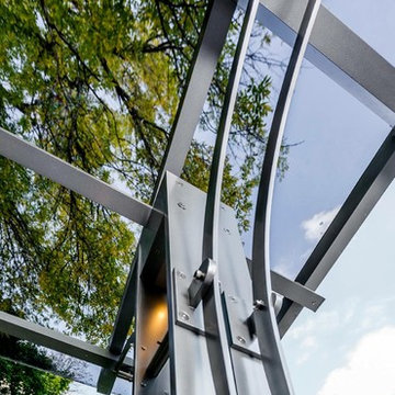 All glass & Aluminum Pergola w/Backlit LED Lighting