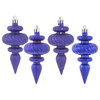 Vickerman N500066 4" Purple Finial 4 Finish Ornament Assortment 8 Per Box
