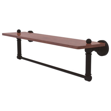 Waverly Place 22" Solid Wood Shelf and Towel Bar, Oil Rubbed Bronze
