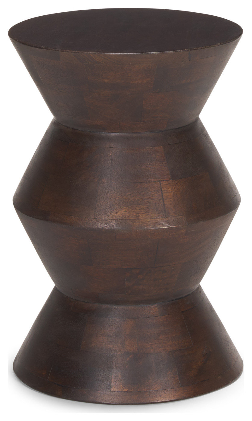 Odessa Dark Brown Wood Side Table - Rustic - Side Tables And End Tables