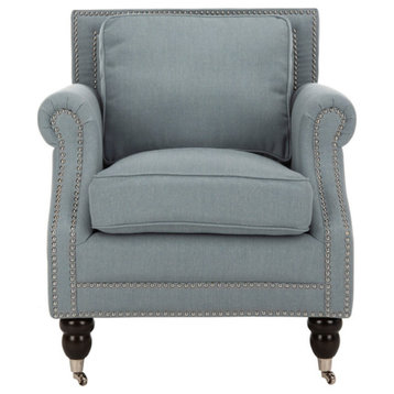 Ray Club Chair With Silver Nail Heads Seaside Blue
