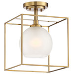 Designers Fountain - Cowen 1 Light Semi-Flushmount, Brushed Gold - Sassy yet refined. Lively yet sophisticated. The Cowen collection is luxuriously modern in taste and style.