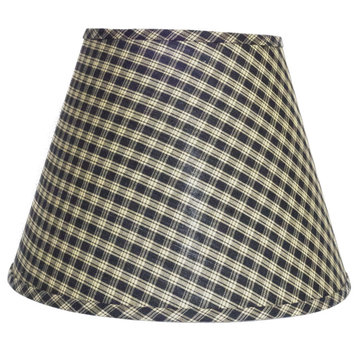 Black and Tan Plaid Shade, 18", Empire With Spider Fitter