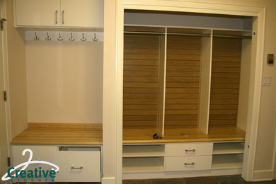 Inspiration for a contemporary entryway remodel in Milwaukee