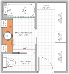 Need Help With Bathroom Layout To Maximize Closet And Storage!