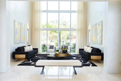 Trendy living room photo in Miami