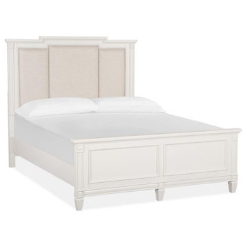 Magnussen Willowbrook Panel Bed w/ Uph. Headboard in White, King
