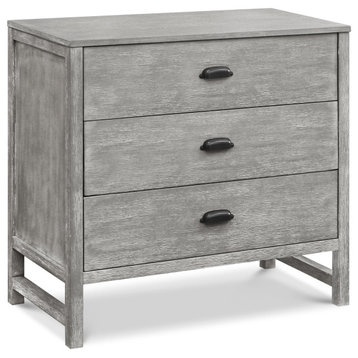 Farmhouse Dresser, Vintage Design With 3 Drawers & Cupped Pulls, Cottage Gray