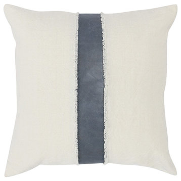 Kosas Home Steam 26x26" Transitional Fabric Throw Pillow in Ivory/Blue