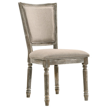 ACME Gabrian Side Chair, Set of 2, Fabric and Reclaimed Gray