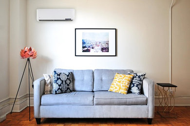 Inspiration for a contemporary living room remodel in Chicago