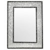 DecorShore 24"x18" Crackled Glass Mosaic Wall Mirror, Silver