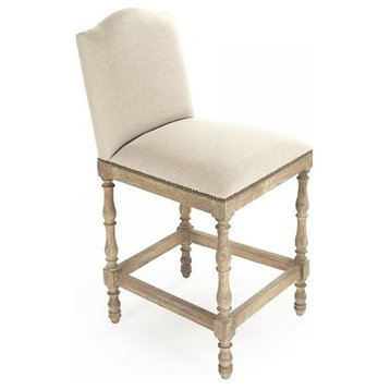 Side Chair ARIA Cream Recycled Oak Cotton Linen Reclaimed
