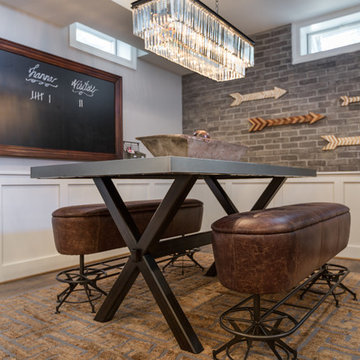 Neutral Rustic Transitional Basement