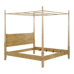 Wright Table Company - The No. 690 Custom Bed, Pencil Post, Quarter Sawn Oak, Ceruse Finish - Beds