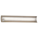 Justice Design Group - Fusion Lineate 30" Linear LED Bath Bar, Brushed Nickel, Weave Shade - Fusion - Lineate 30" Linear LED Bath Bar - Brushed Nickel Finish - Weave Shade